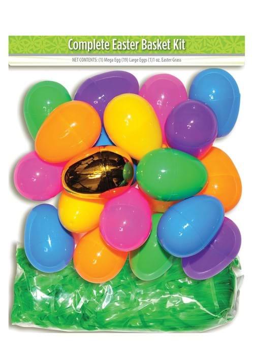 Complete Easter Eggs and Grass Decorative Basket Kit - US 6894