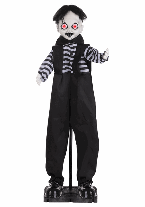 3.25FT Emile the Button-Eye Boy Animatronic Decoration - Scream Saver - US 6887