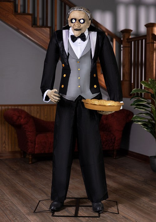 5.6FT Animatronic Evil Greeter Butler Halloween Decoration - US 6074