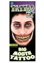 Big Mouth Evil Grin Temporary Tattoo Kit - US 7049
