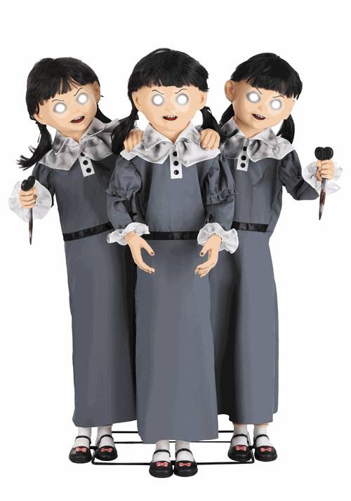 4FT Evil Triplets Animatronic Halloween Decoration - US 1258