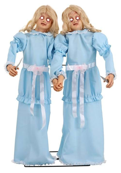 4FT Animated Killer Twin Girls Halloween Decoration - US 5956