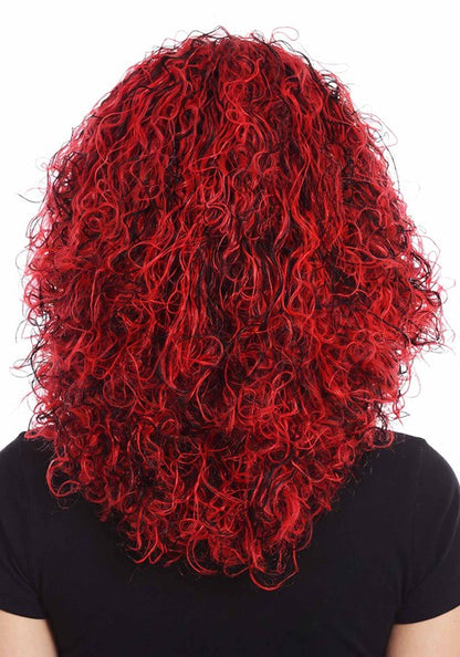 Adult Fancy Red Black Curly Costume Wig - US 3759