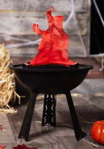 10-Inch Faux Fire Cauldron Prop Decoration - US 2165