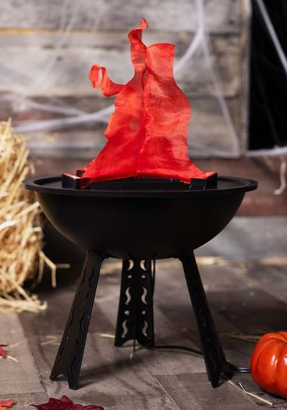 10-Inch Faux Fire Cauldron Prop Decoration - US 2165
