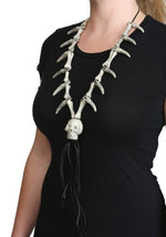Adult Faux Ivory Costume Necklace with Skull Pendant - US 0018