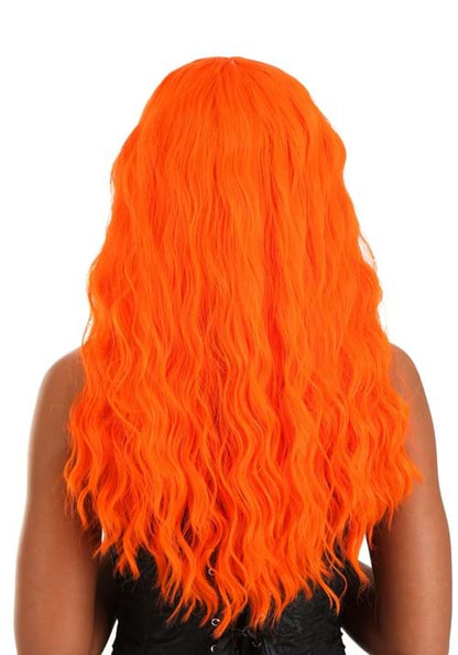Fiery Orange Long Wavy Wig for Women - US 3419