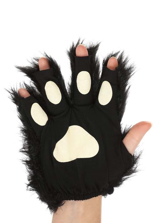 Black Fingerless Paws Gloves - US 9064