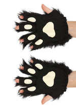 Black Fingerless Paws Gloves - US 9064