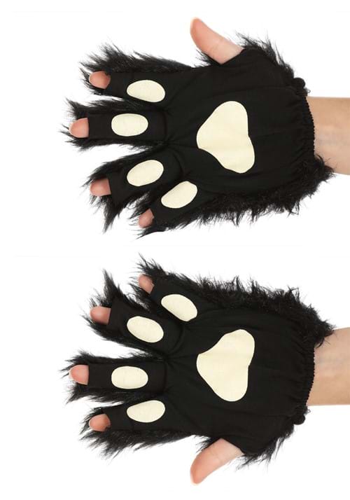Black Fingerless Paws Gloves - US 9064