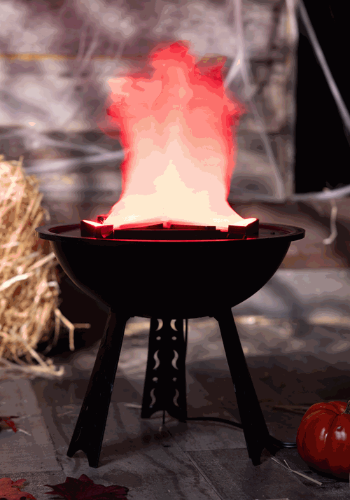 10-Inch Faux Fire Cauldron Prop Decoration - US 2165