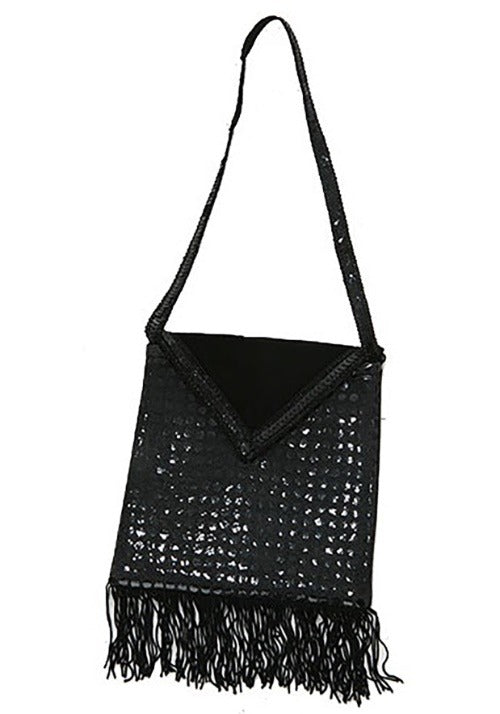 Flapper Black Sequined Purse - US 2346