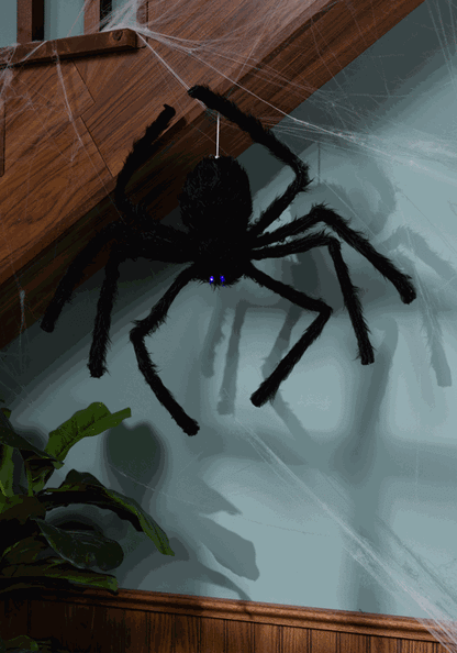 Floating Dropping Black Spider Halloween Decoration - US 3208