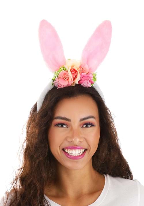 Floral Bunny Ears Costume Headband Accessory - US 0615