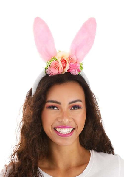 Floral Bunny Ears Costume Headband Accessory - US 0615