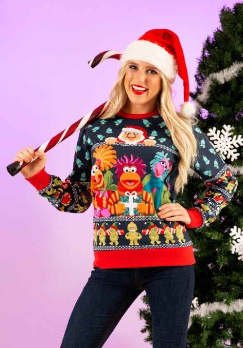Fraggle Rock Sublimated Adult Ugly Christmas Sweatshirt - US 2729