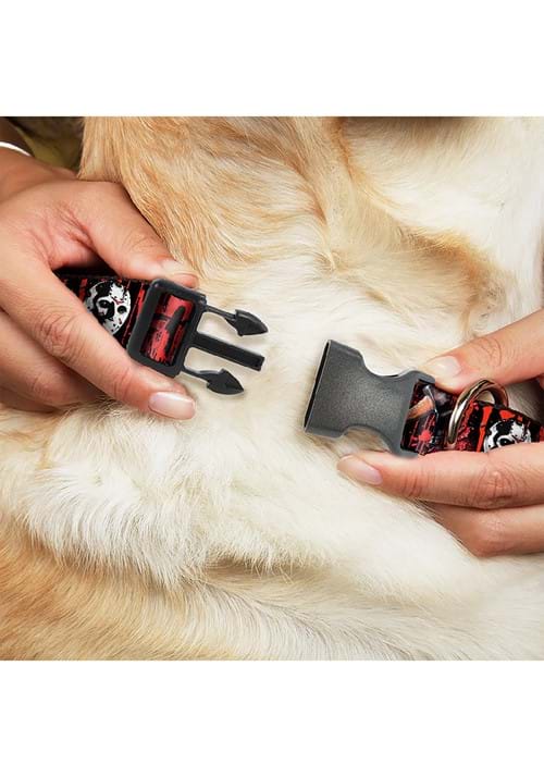 Friday The 13th Jason Mask Axe Blood Splatter Pet Collar - US 7229