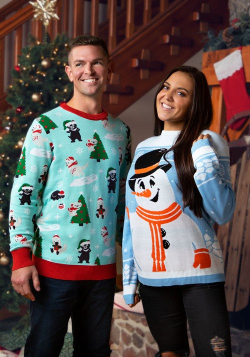 Adult Friendly Snowman Ugly Christmas Sweater - US 6744