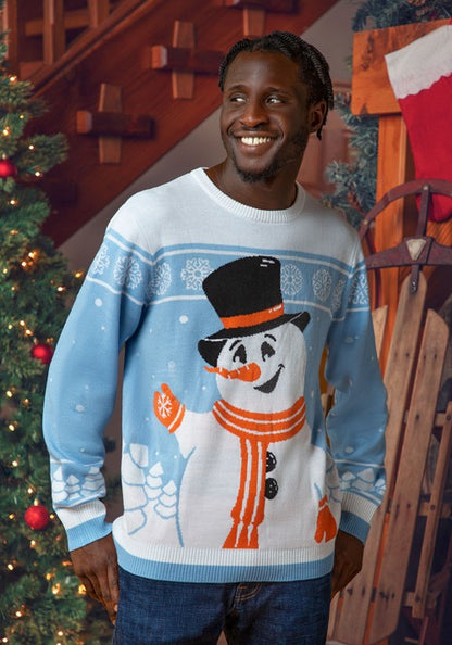 Adult Friendly Snowman Ugly Christmas Sweater - US 6744