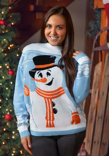 Adult Friendly Snowman Ugly Christmas Sweater - US 6744