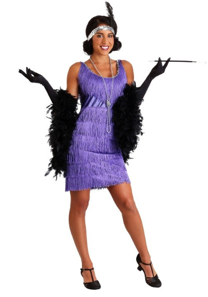 Fringe Purple Flapper Costume - US 9543