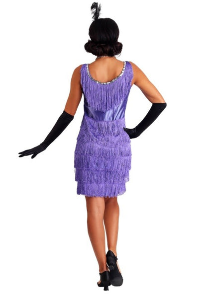 Fringe Purple Flapper Costume - US 9543