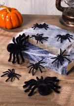 Set of Fuzzy Black Spiders Prop Decoration - US 6246