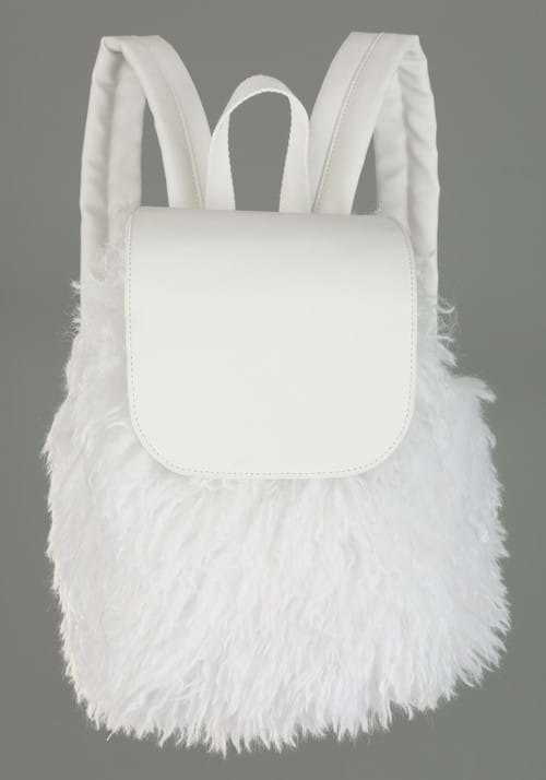 Clueless White Fuzzy Costume Backpack - US 5397