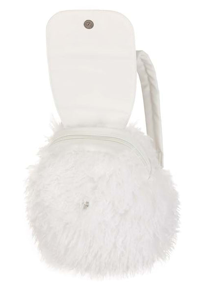 Clueless White Fuzzy Costume Backpack - US 5397