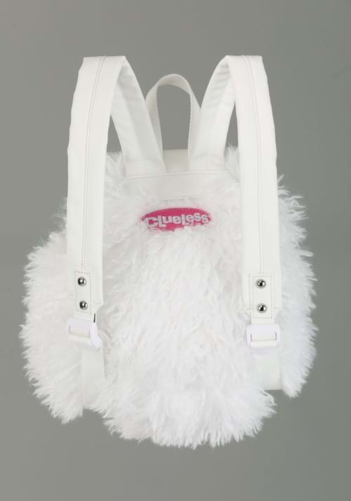 Clueless White Fuzzy Costume Backpack - US 5397