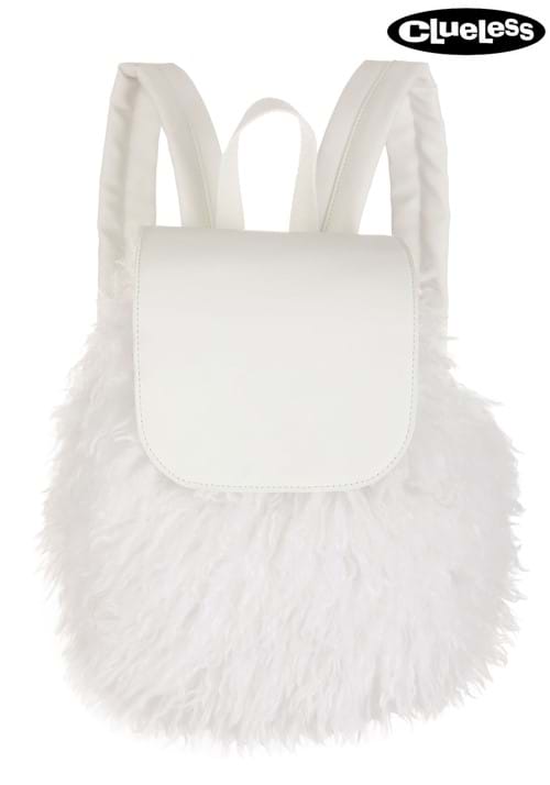 Clueless White Fuzzy Costume Backpack - US 5397