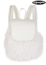 Clueless White Fuzzy Costume Backpack - US 5397