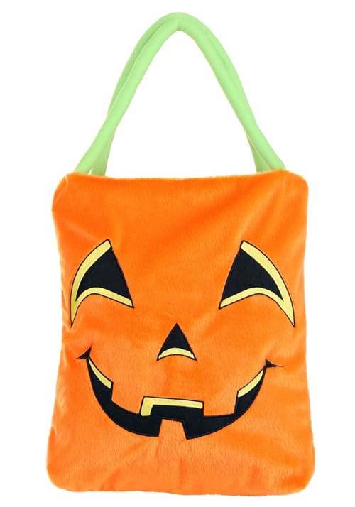 Trick-or-Treat Fuzzy Pumpkin Bag - US 4473