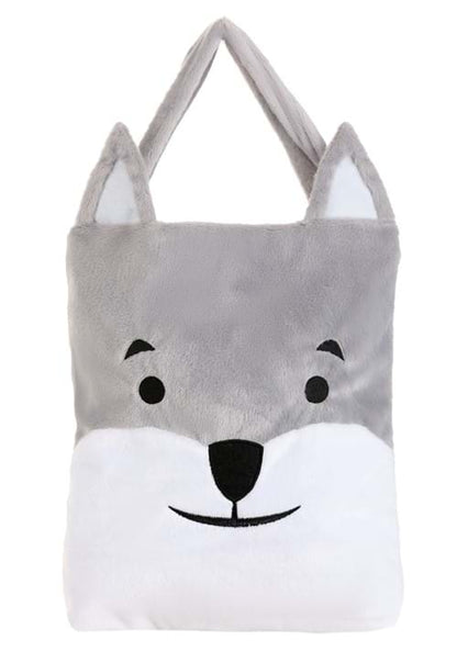 Fuzzy Wolf Treat Bag with Strap - US 5831