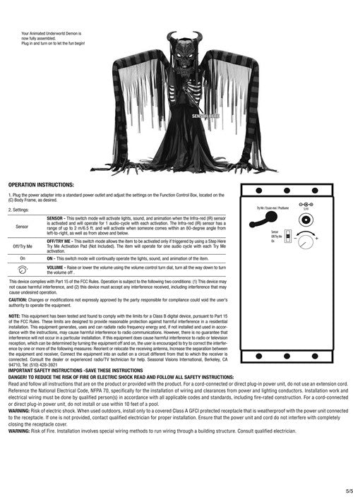 6.5FT Galthax the Underworld Demon Animatronic Halloween Decoration - US 3045