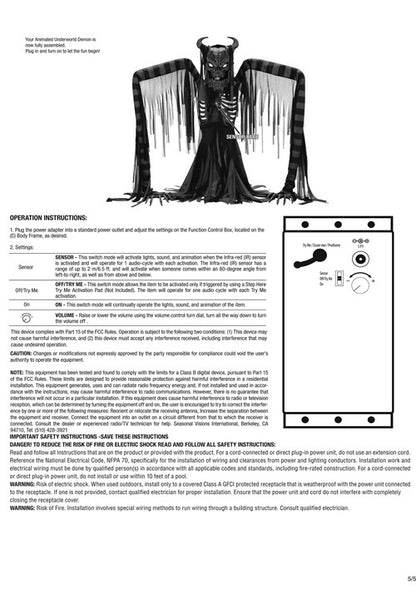 6.5FT Galthax the Underworld Demon Animatronic Halloween Decoration - US 3045