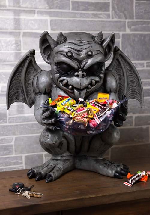 21-Inch Gargoyle Candy Bowl Holder Decoration - US 9355