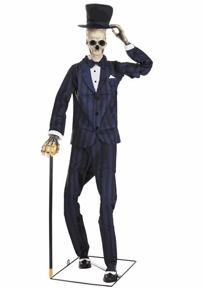 6FT Gentleman Skeleton Animatronic Halloween Decoration - US 8460