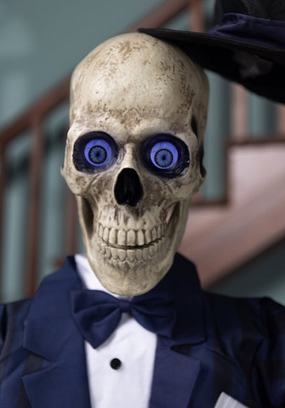6FT Gentleman Skeleton Animatronic Halloween Decoration - US 8460