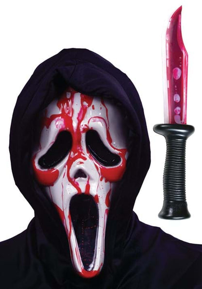 Adult Ghost Face Bleeding Mask with Knife Costume Kit - US 1610