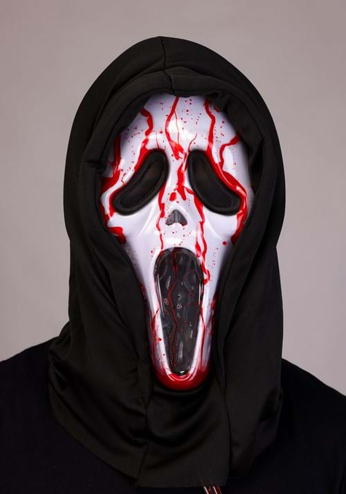 Adult Ghost Face Bleeding Mask with Knife Costume Kit - US 1610