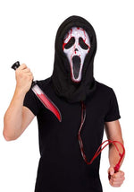 Adult Ghost Face Bleeding Mask with Knife Costume Kit - US 1610