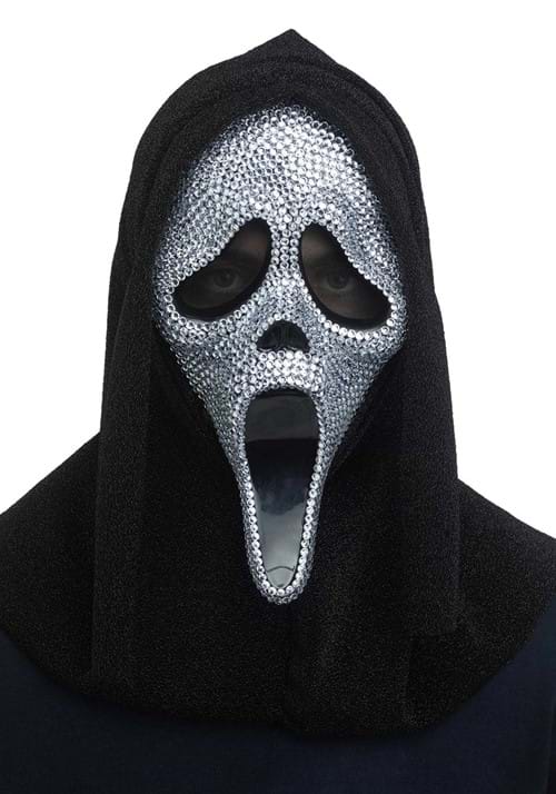 Women's Ghost Face Costume Bling Mask - US 3647