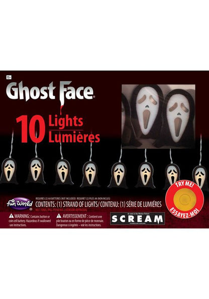 String of 10 Ghost Face Lights Decoration - US 6334