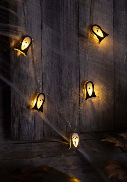String of 10 Ghost Face Lights Decoration - US 6334