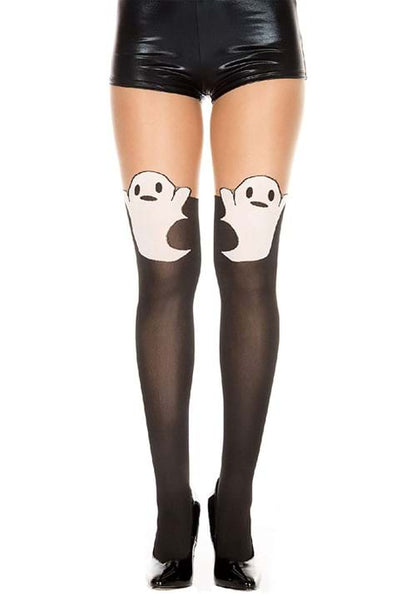 Ghost Print Costume Tights for Women - US 9460