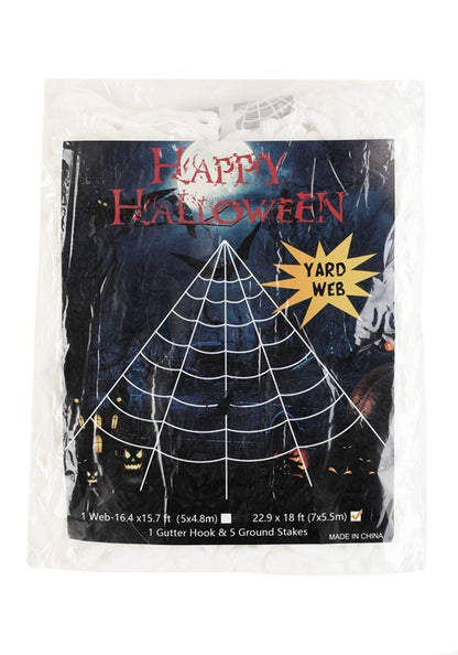 23FT Giant Spider Web Outdoor Halloween Yard Decoration - US 3858
