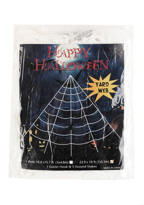23FT Giant Spider Web Outdoor Halloween Yard Decoration - US 3858