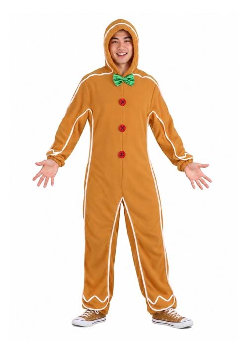 Gingerbread Man Onesie Adult Costume - US 8412