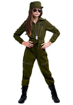 Army Flightsuit Girls Costume - US 7114